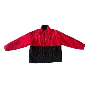 Snap-on Racing Jacket Mens Large Red Black Quilted Swingster Vintage Coat